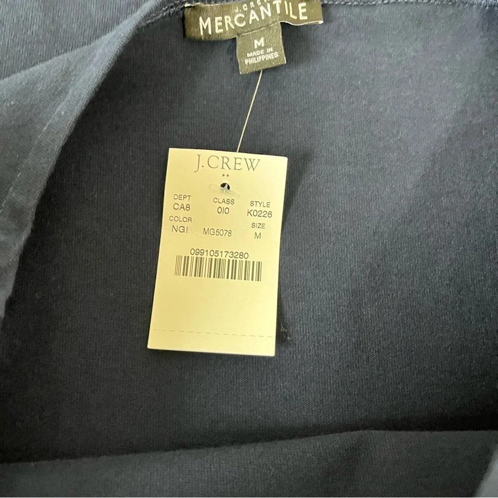 J.Crew Mercantile Navy Gingham Check Shirttail Hem Top